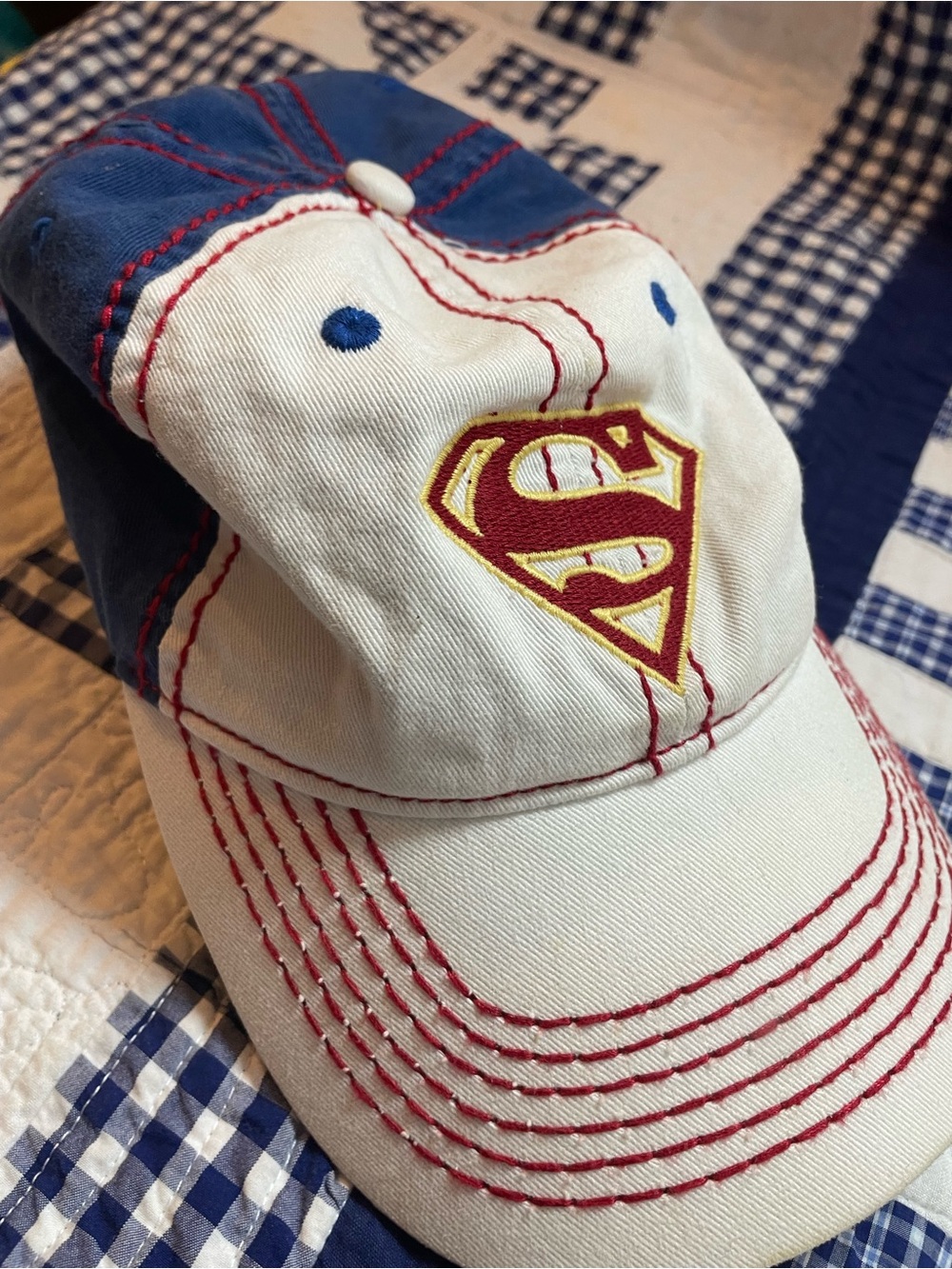 Kids Supergirl Baseball Cap - White and Blue